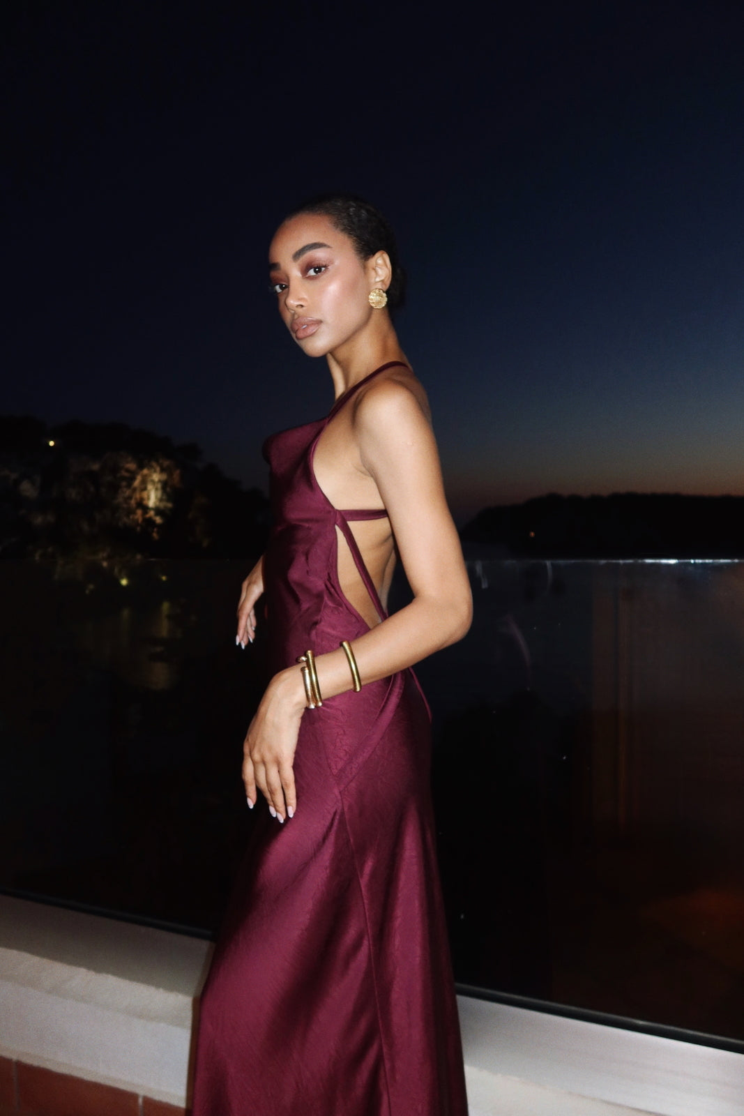 Claret Maxi Dress - Bordeaux