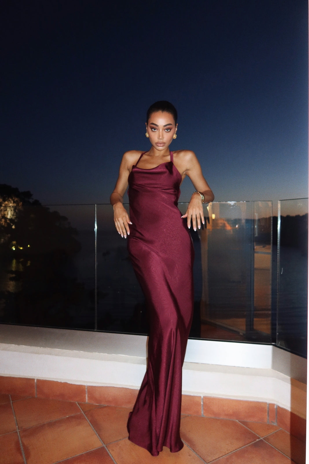 Claret Maxi Dress - Bordeaux