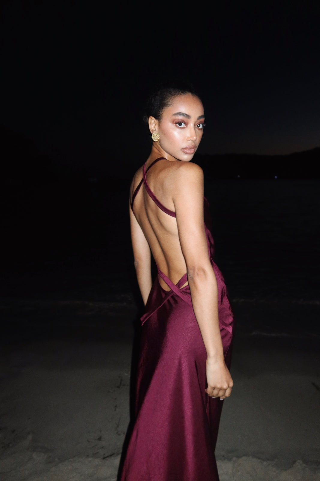 Claret Maxi Dress - Bordeaux