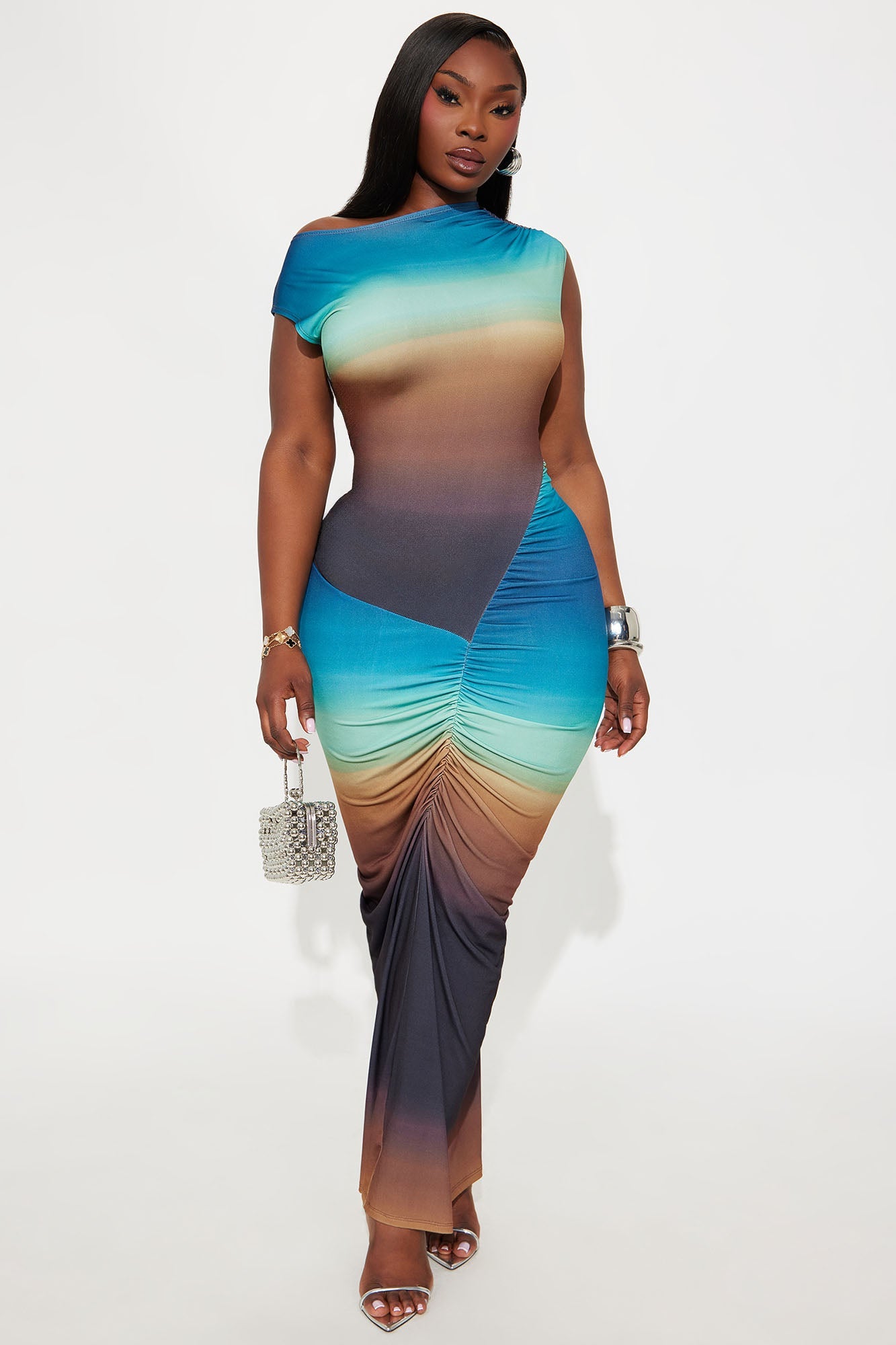 Talia Maxi Dress - Brown Combo