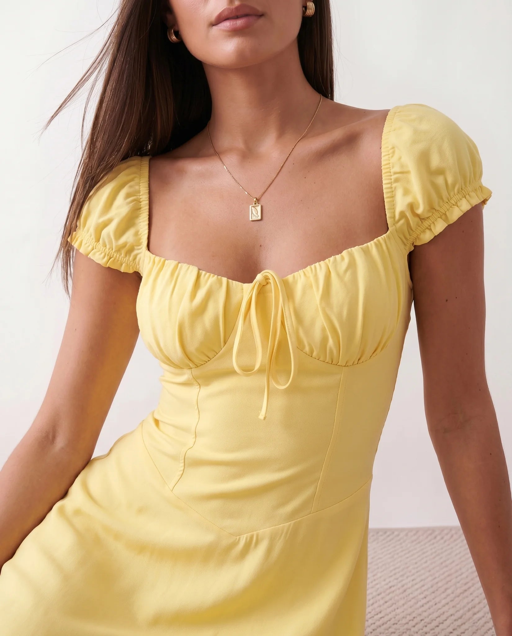 Eloise Maxi Dress - Yellow - detail