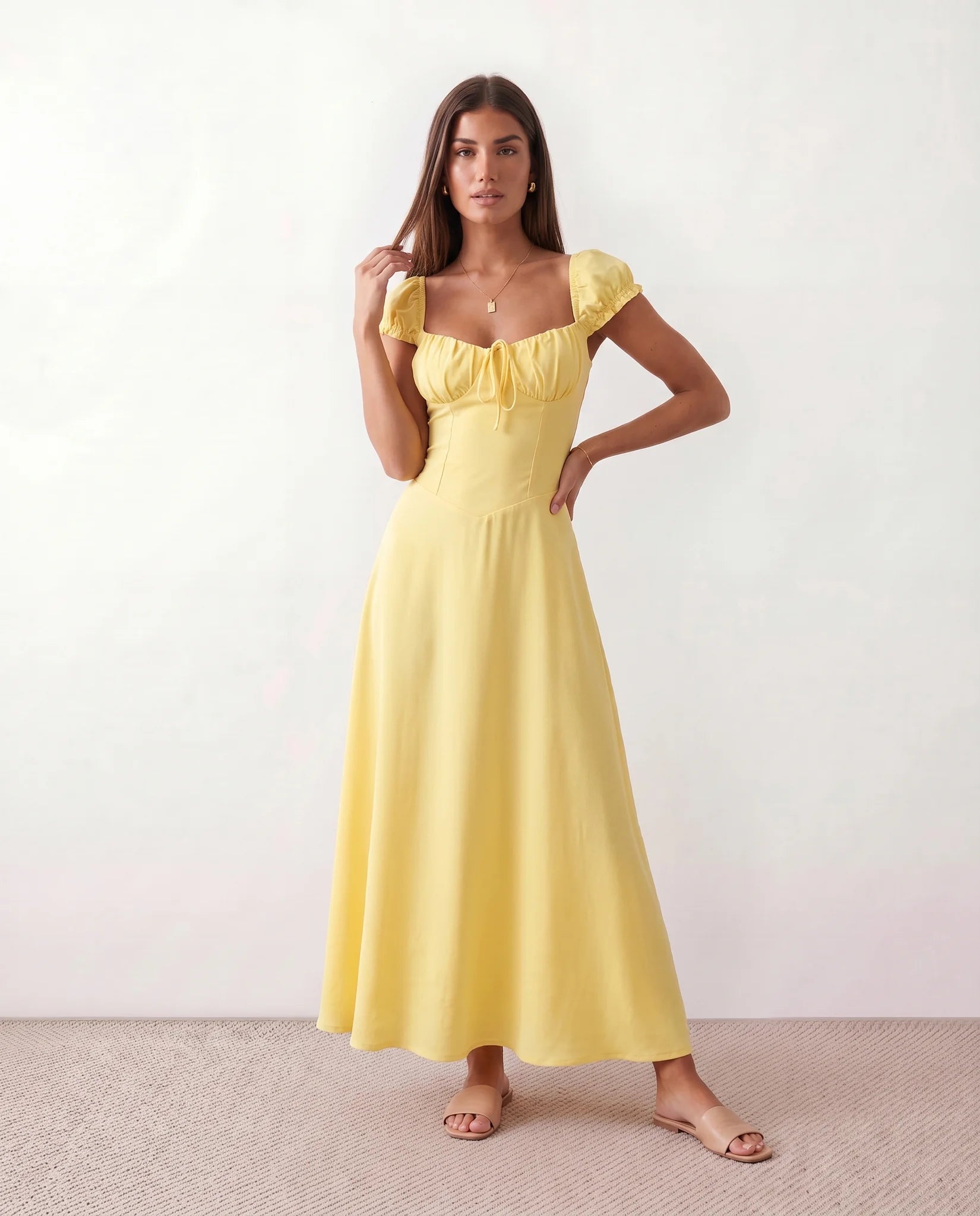 Eloise Maxi Dress - Yellow - front