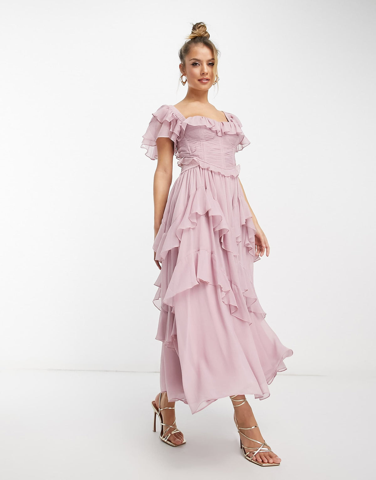 Orchid Midi Dress - Mauve