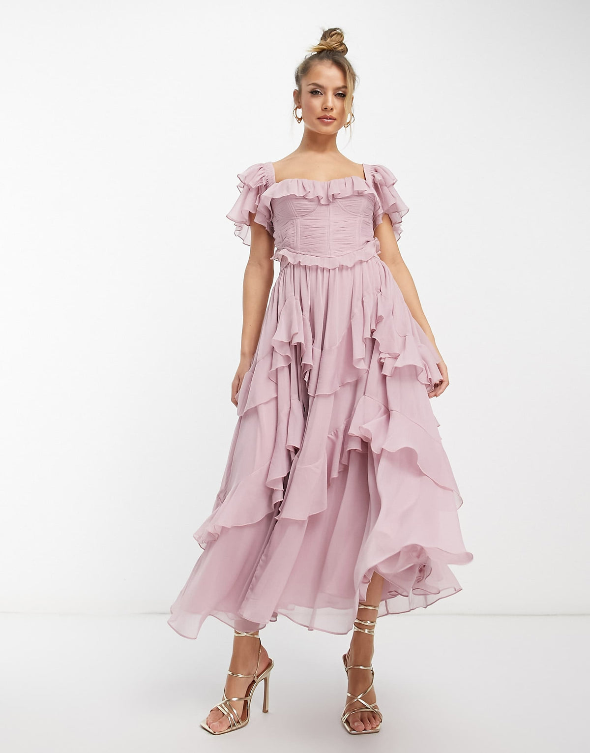 Orchid Midi Dress - Mauve