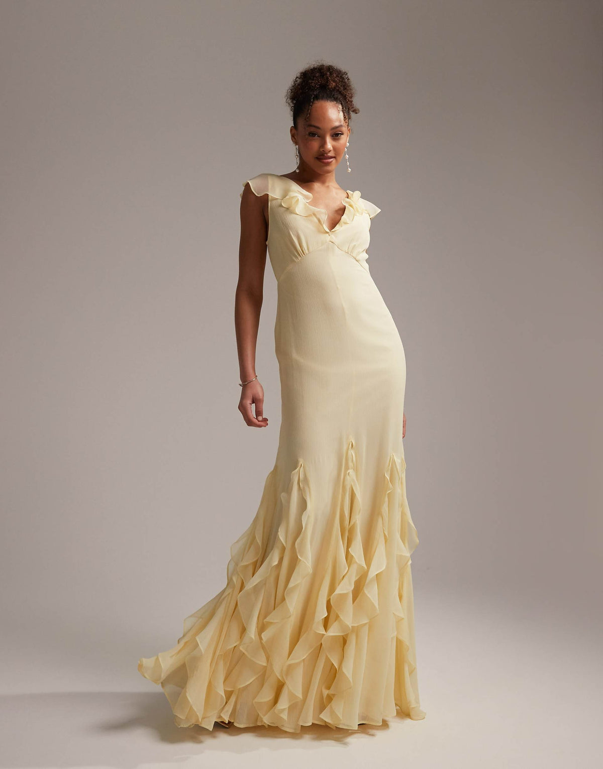 Honeysuckle Maxi Dress - Pastel Yellow