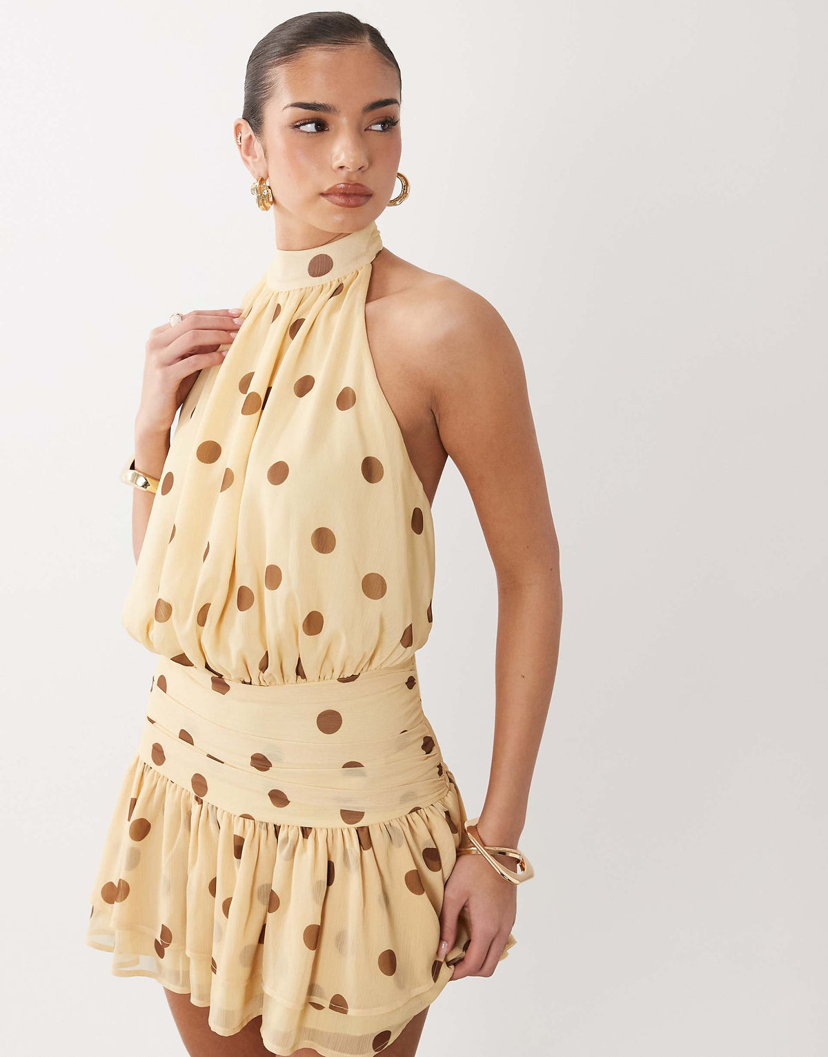 Daisy Mini Dress - Yellow Polka Dot