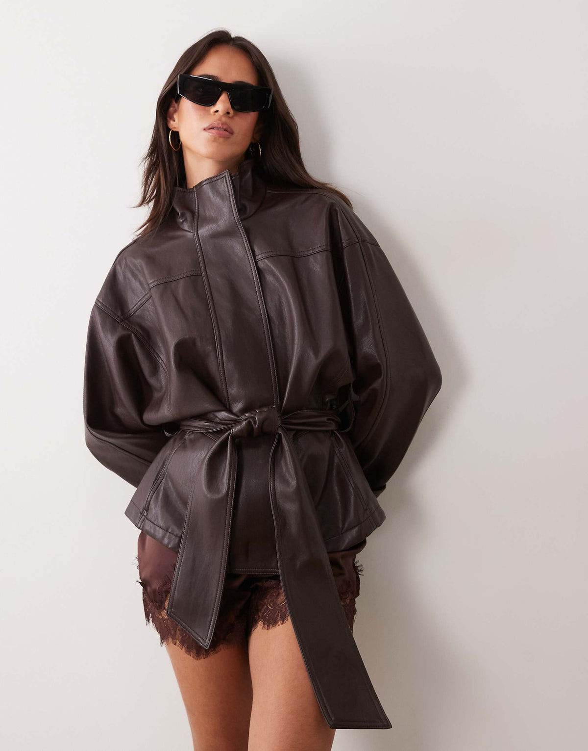 Havana Tie Waist Jacket - Brown