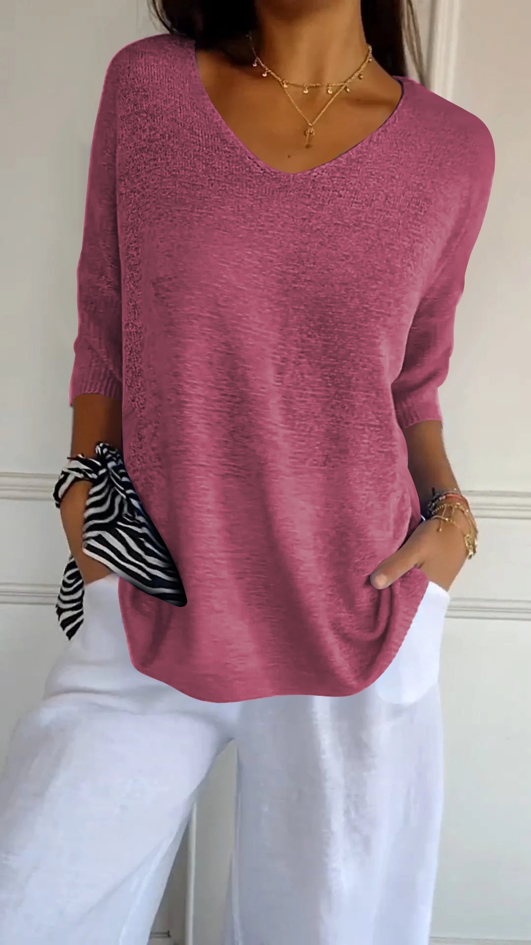 Chic and Stylish Loose V-Neck Top