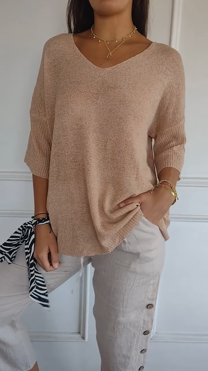 Chic and Stylish Loose V-Neck Top