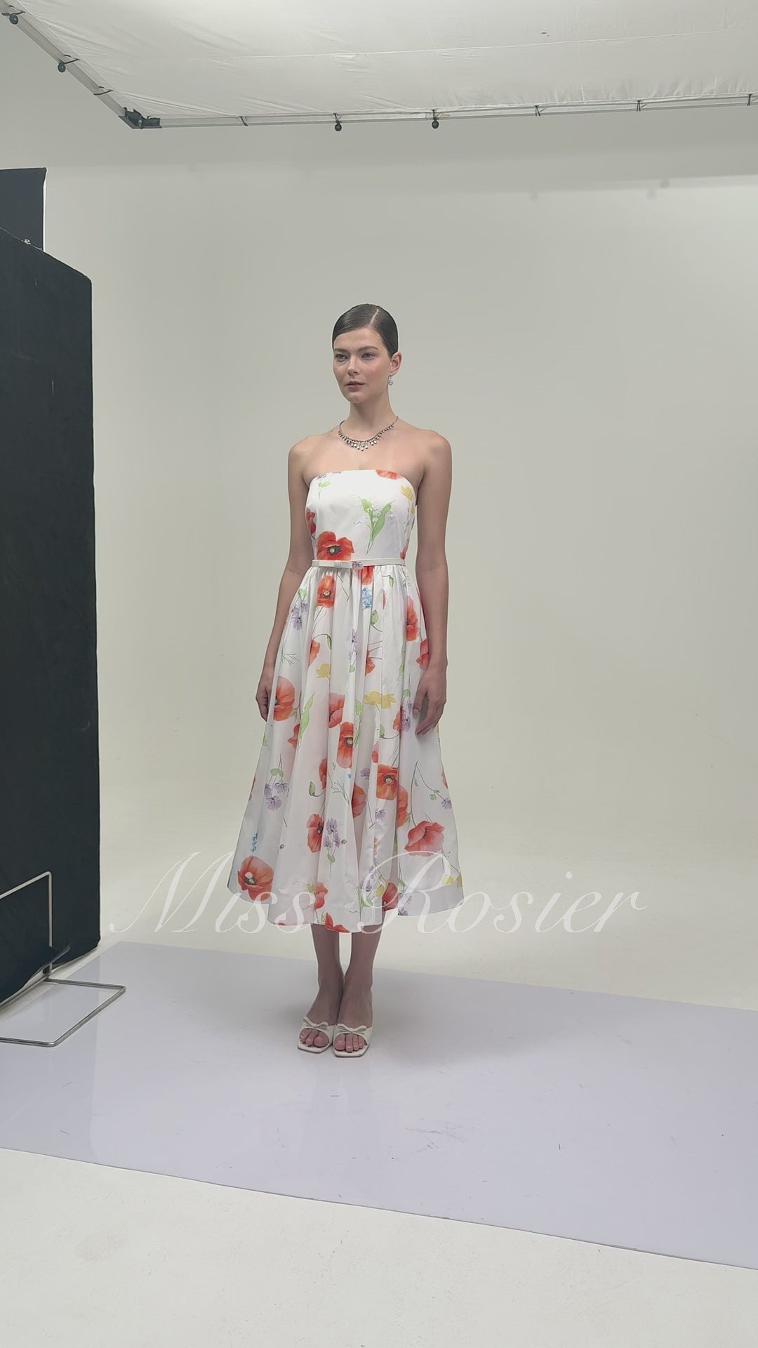 Fleurette Midi Dress - White Multicolor