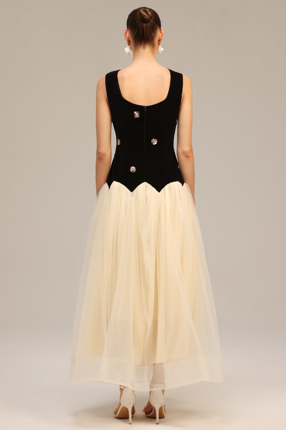 Rosette Noir Maxi Dress - Black