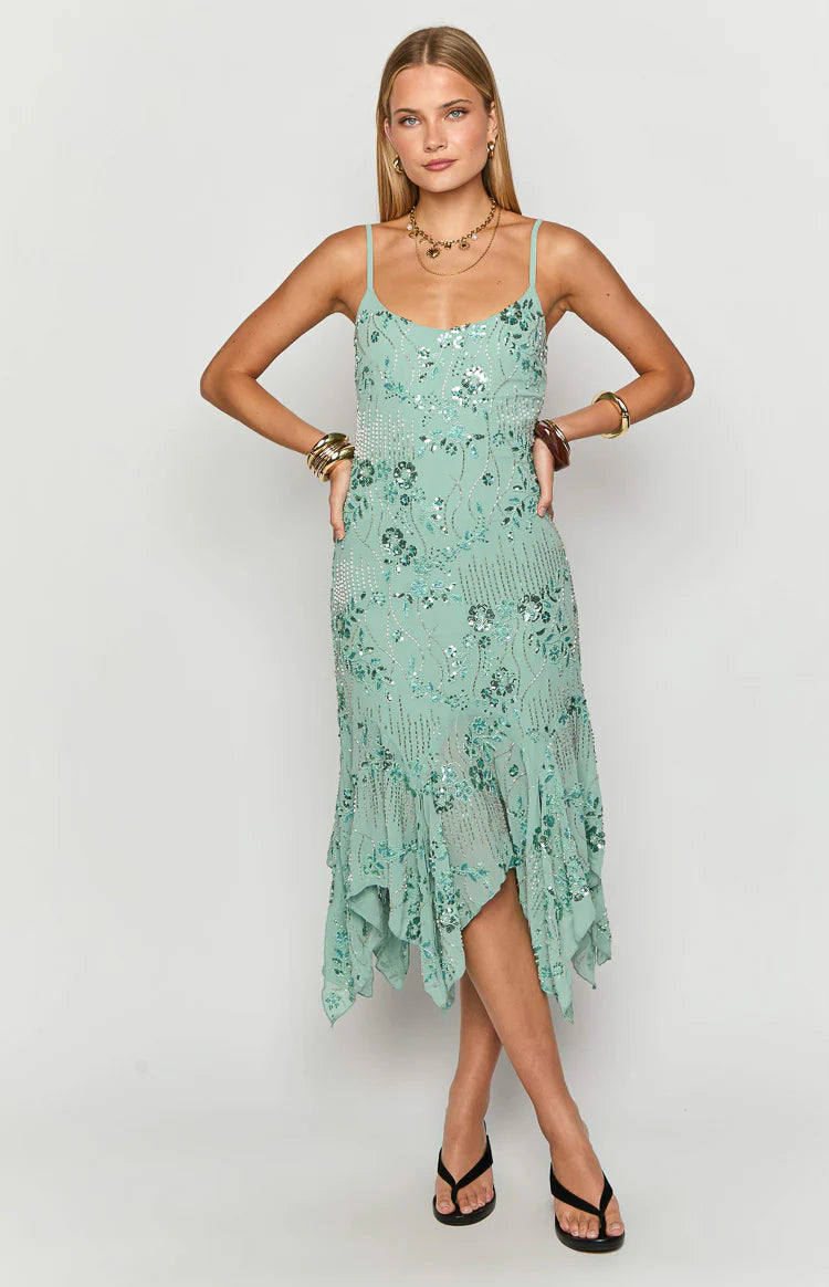 Fantasia Midi Dress - Teal