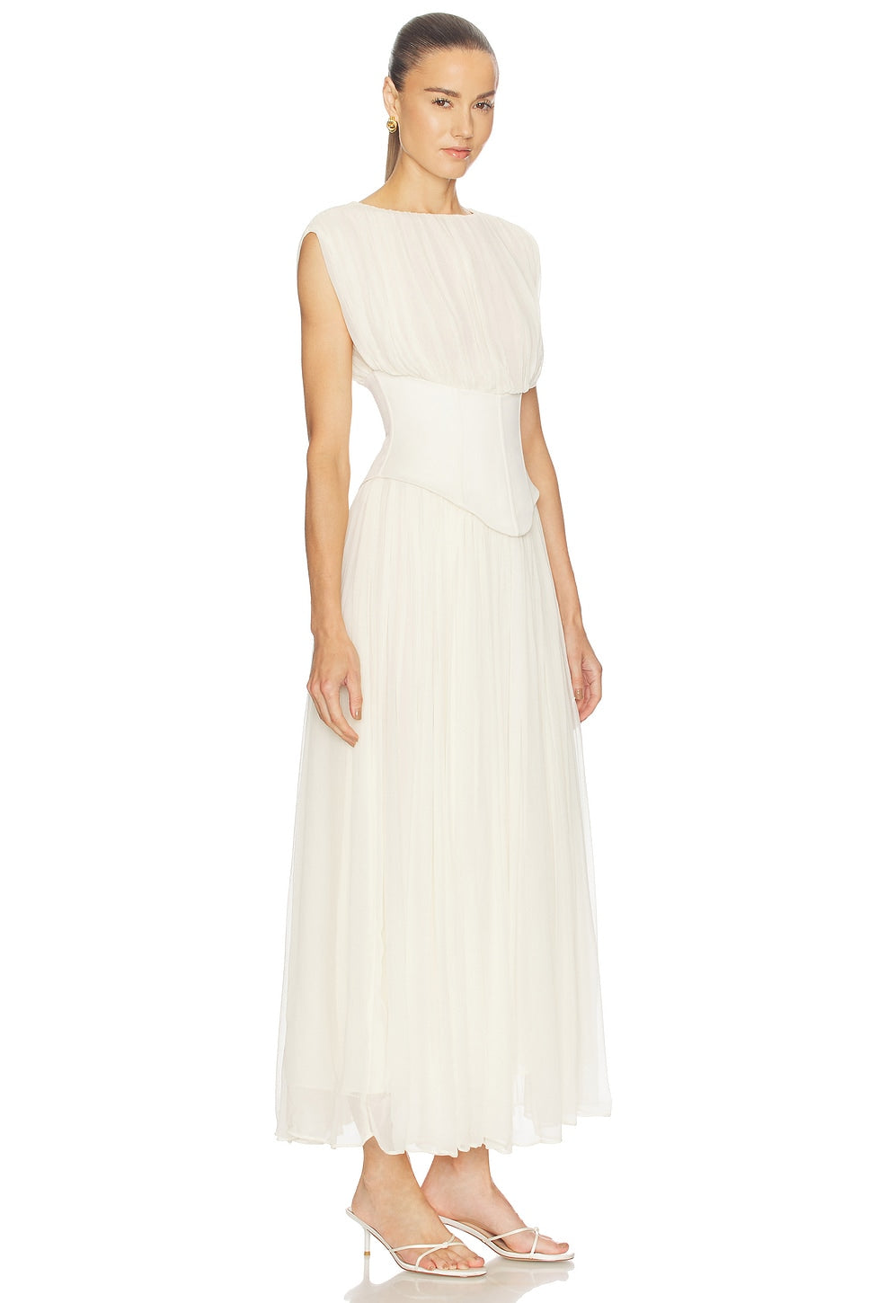 Genevieve Midi Dress - Ivory - side