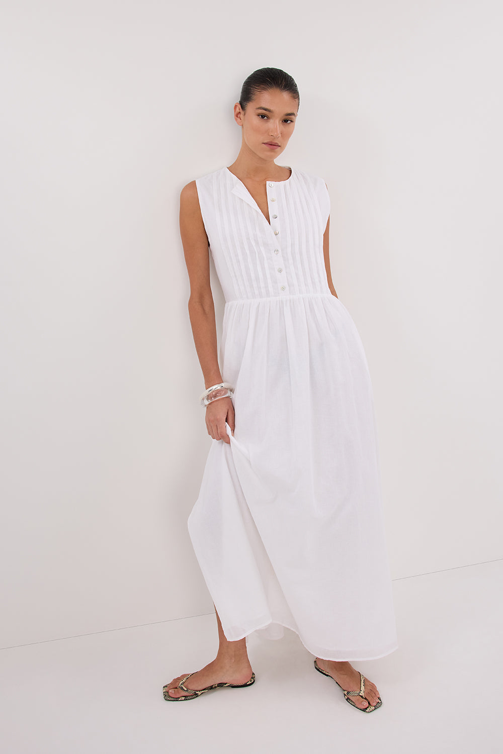 Linden Midi Dress - White