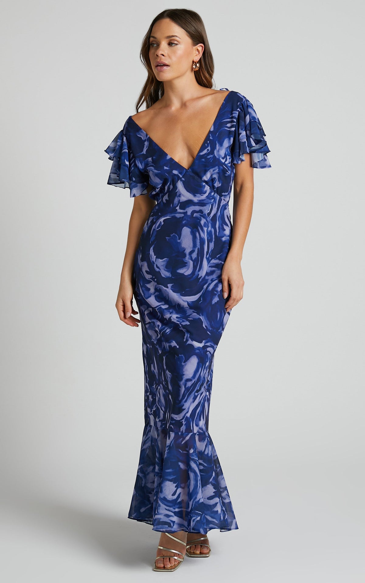 Marina Maxi Dress - Navy Swirl