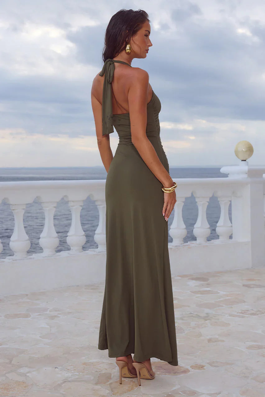 Elisa Cut Out Halter Maxi Dress