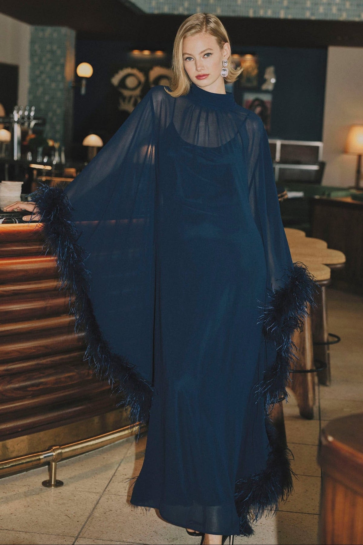 Midnight Kaftan Gown - Navy