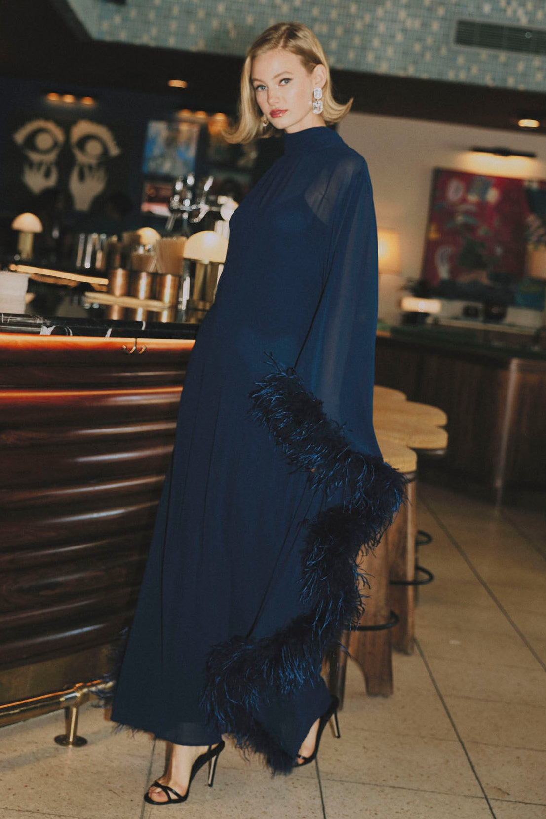 Midnight Kaftan Gown - Navy