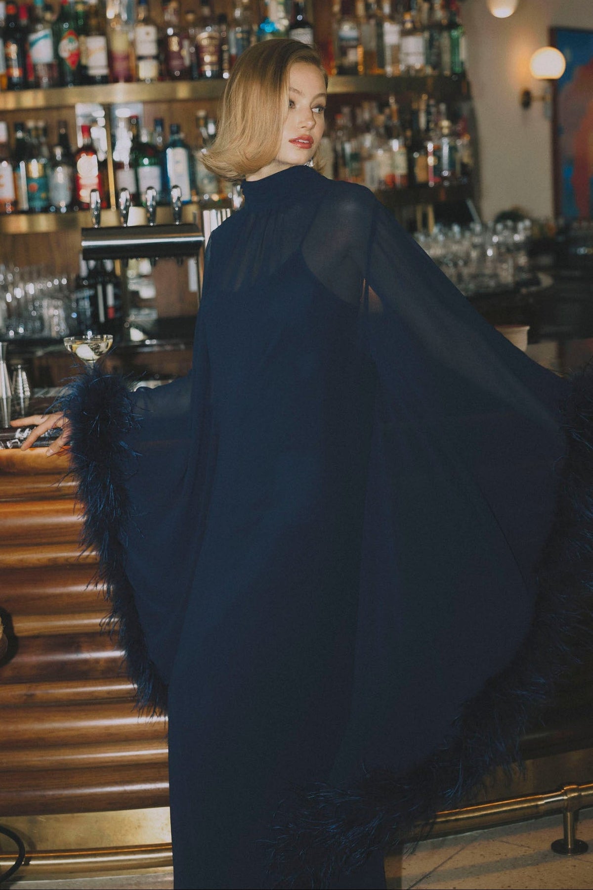 Midnight Kaftan Gown - Navy