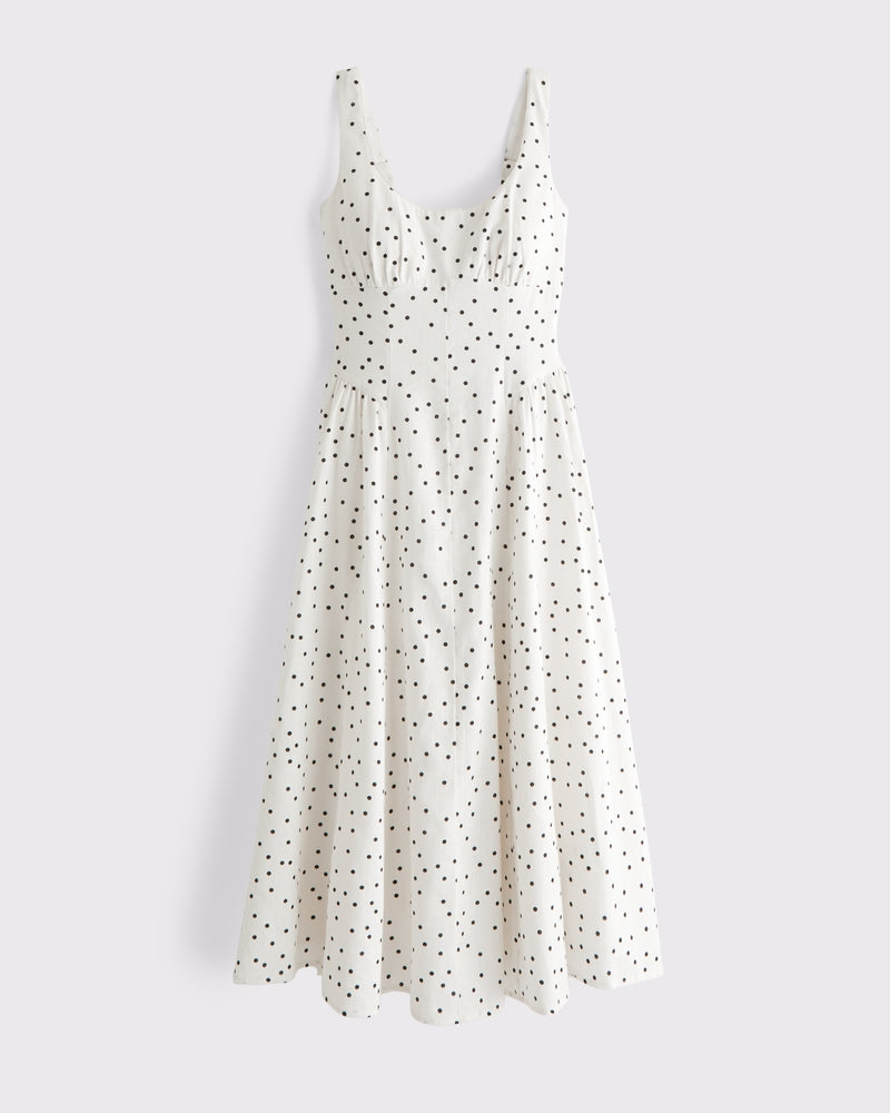 Linnea Midi Dress - White Dot