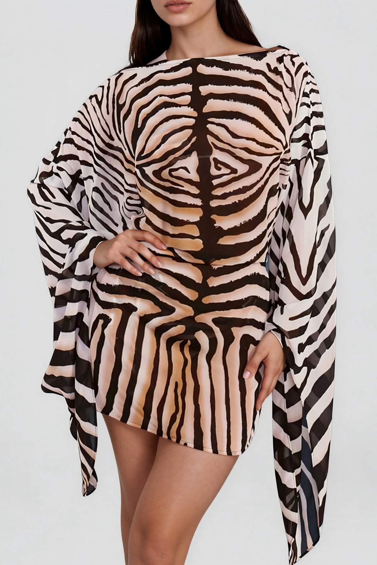 Savage Mini Dress - Zebra Print