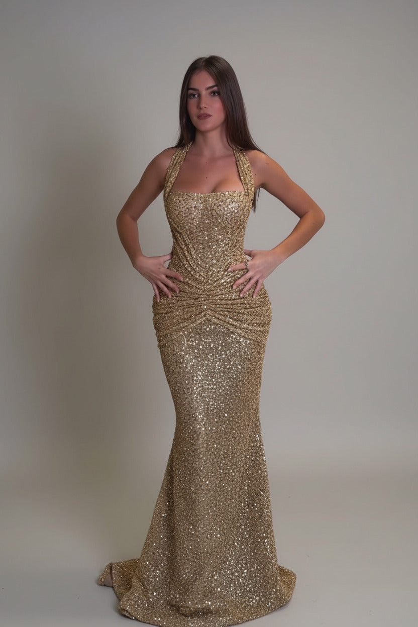Gold Lisa Maxi Dress
