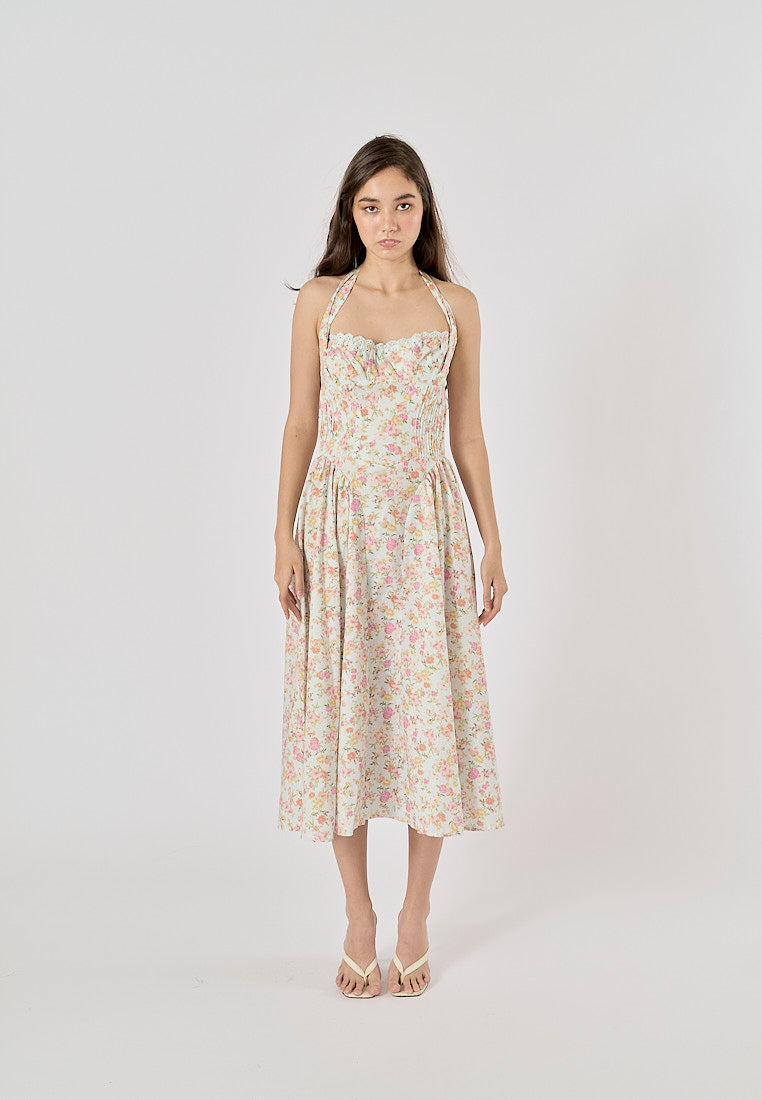 Fern Midi Dress - Green Floral