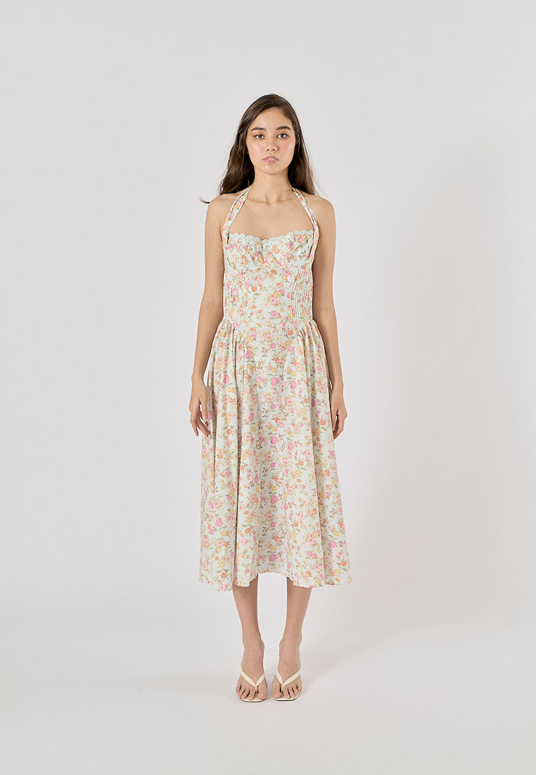 Fern Midi Dress - Green Floral