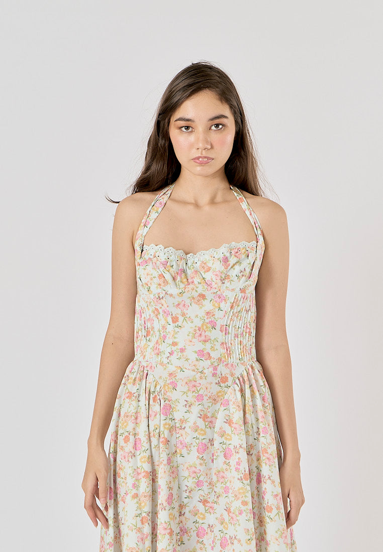Fern Midi Dress - Green Floral