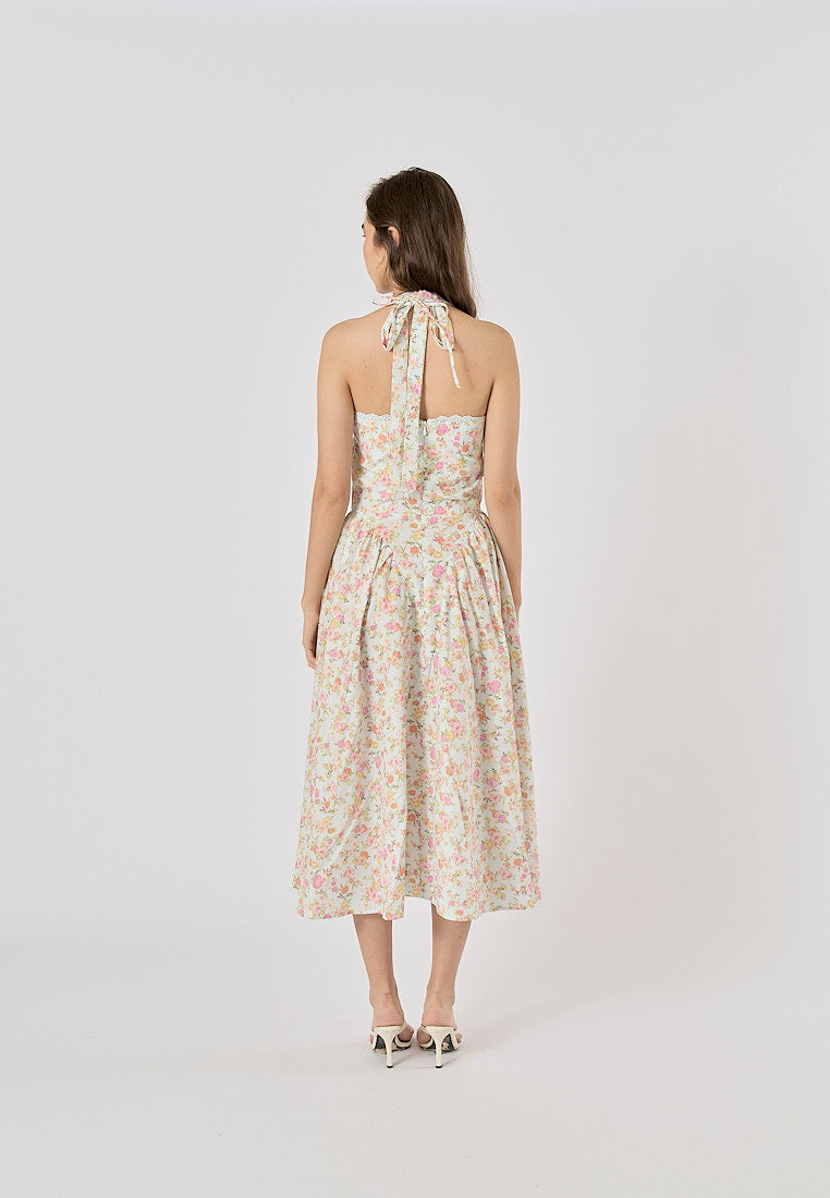 Fern Midi Dress - Green Floral