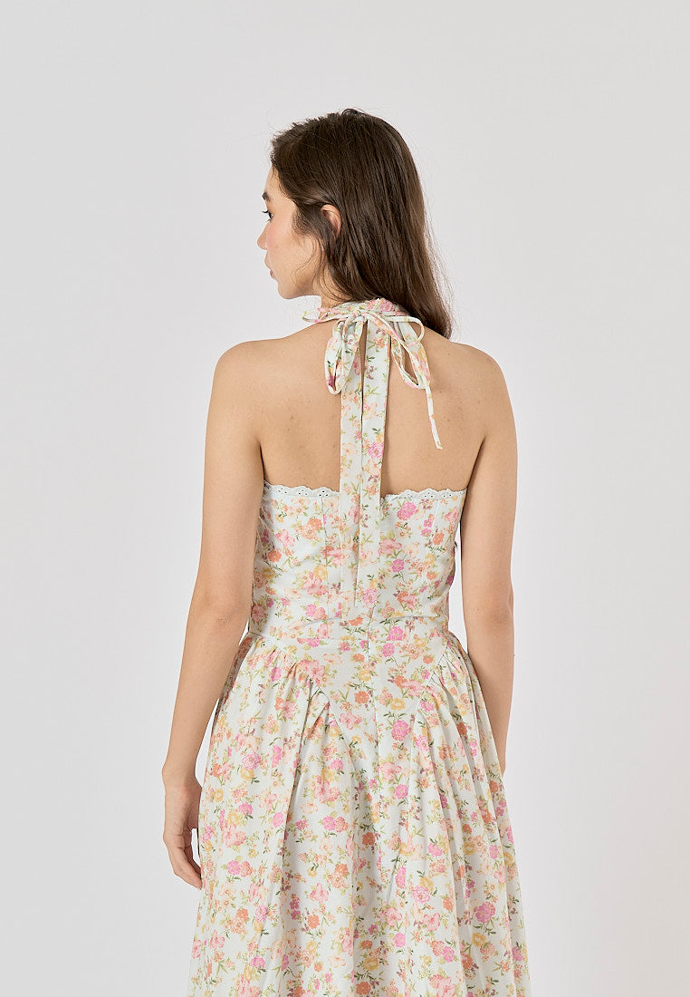 Fern Midi Dress - Green Floral