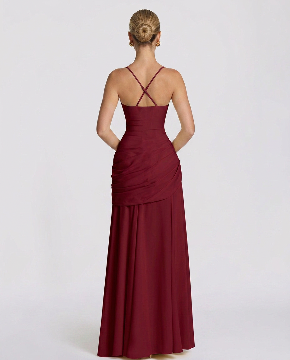 Sural Maxi Dress - Wine Red