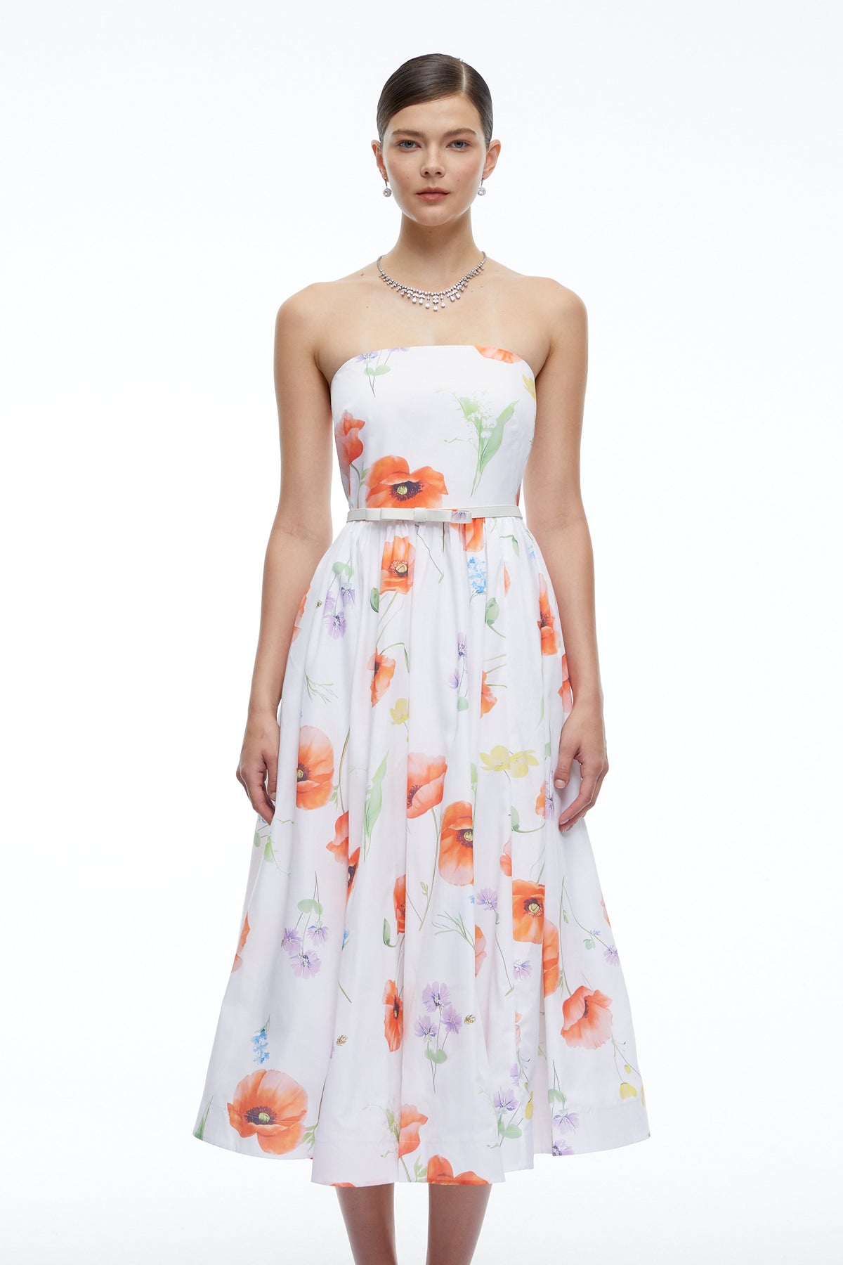 Fleurette Midi Dress - White Multicolor