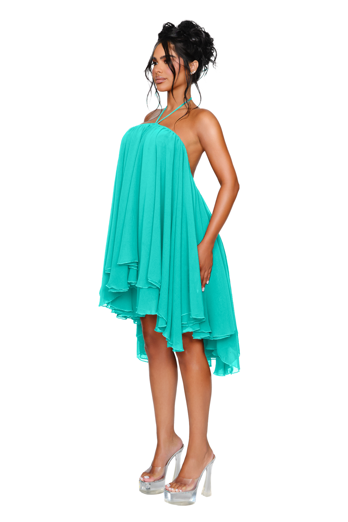 Marina Mini Dress - Aqua Blue