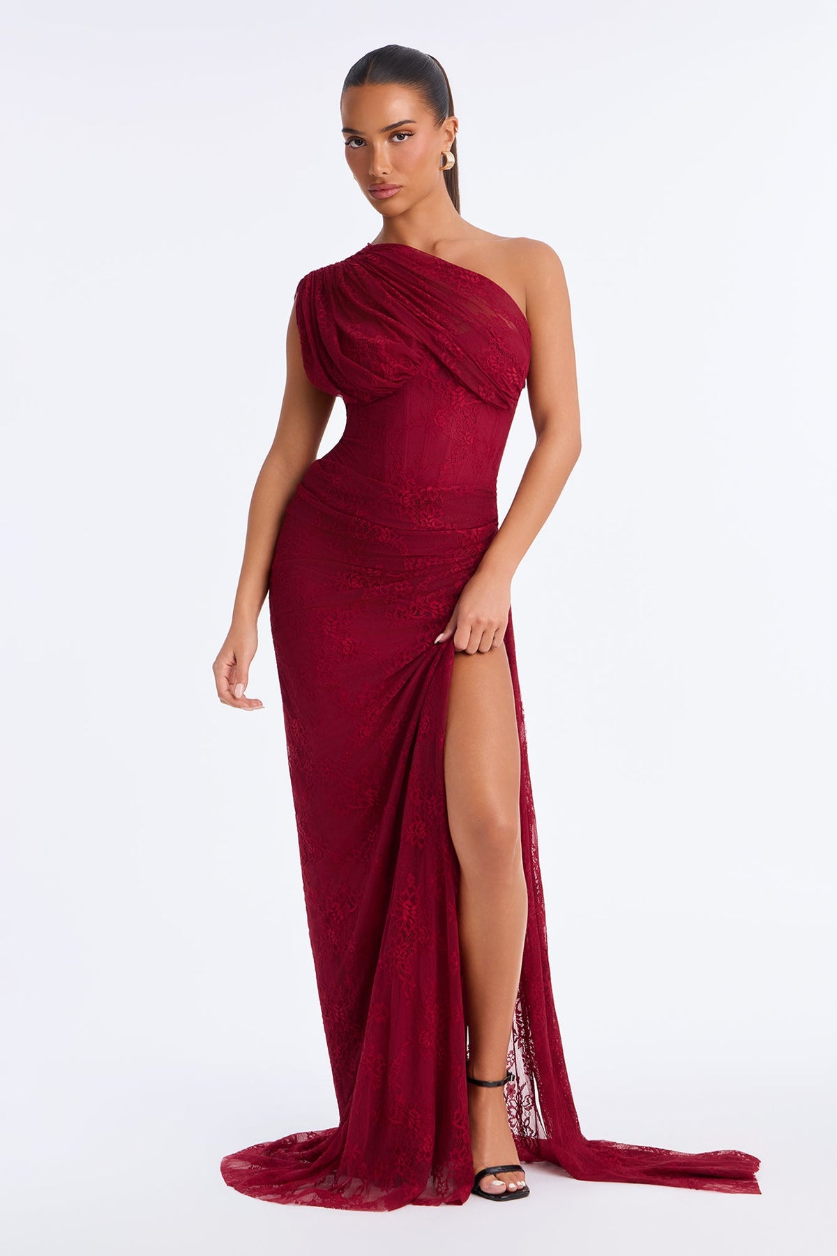 Valentina Lace Maxi Dress - Wine