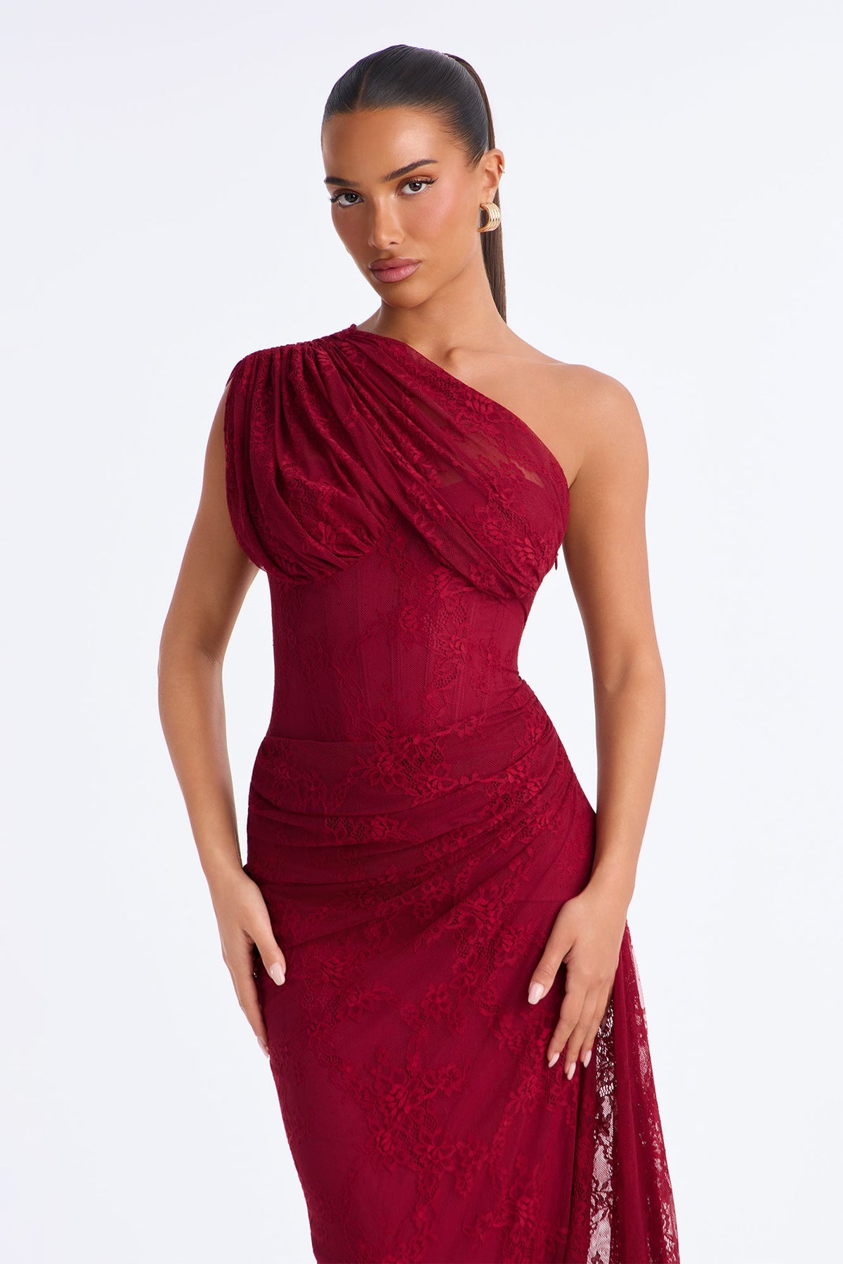 Valentina Lace Maxi Dress - Wine