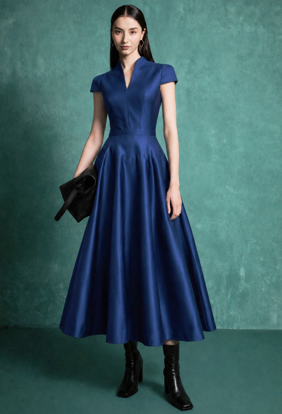Betty Midi Dress - Navy Blue