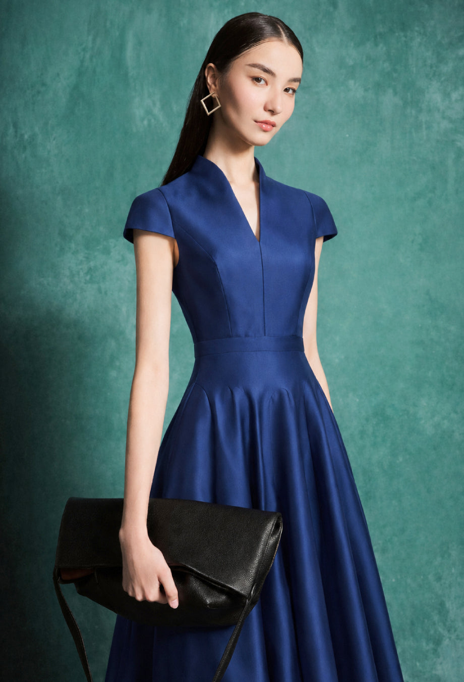 Betty Midi Dress - Navy Blue
