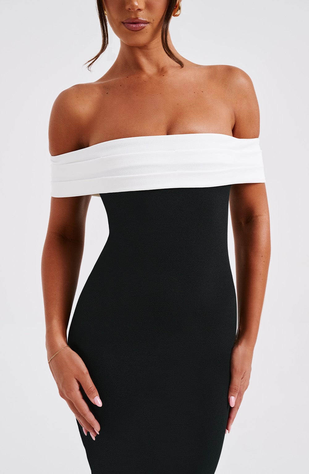 Harlow Midi Dress - Black/White