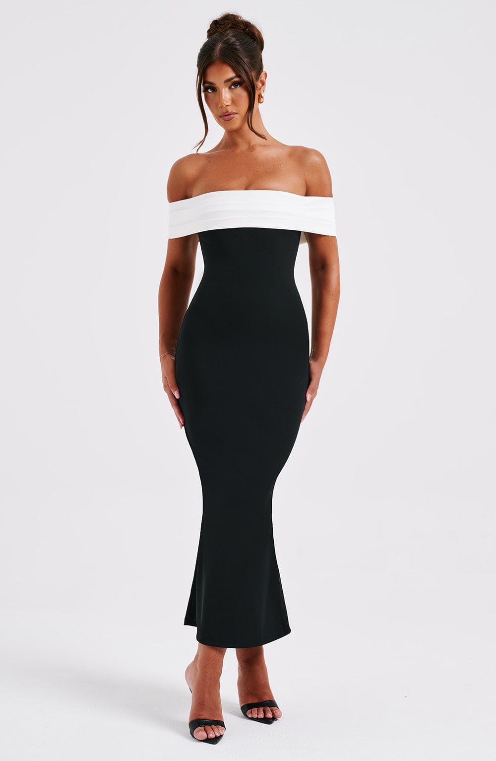 Harlow Midi Dress - Black/White