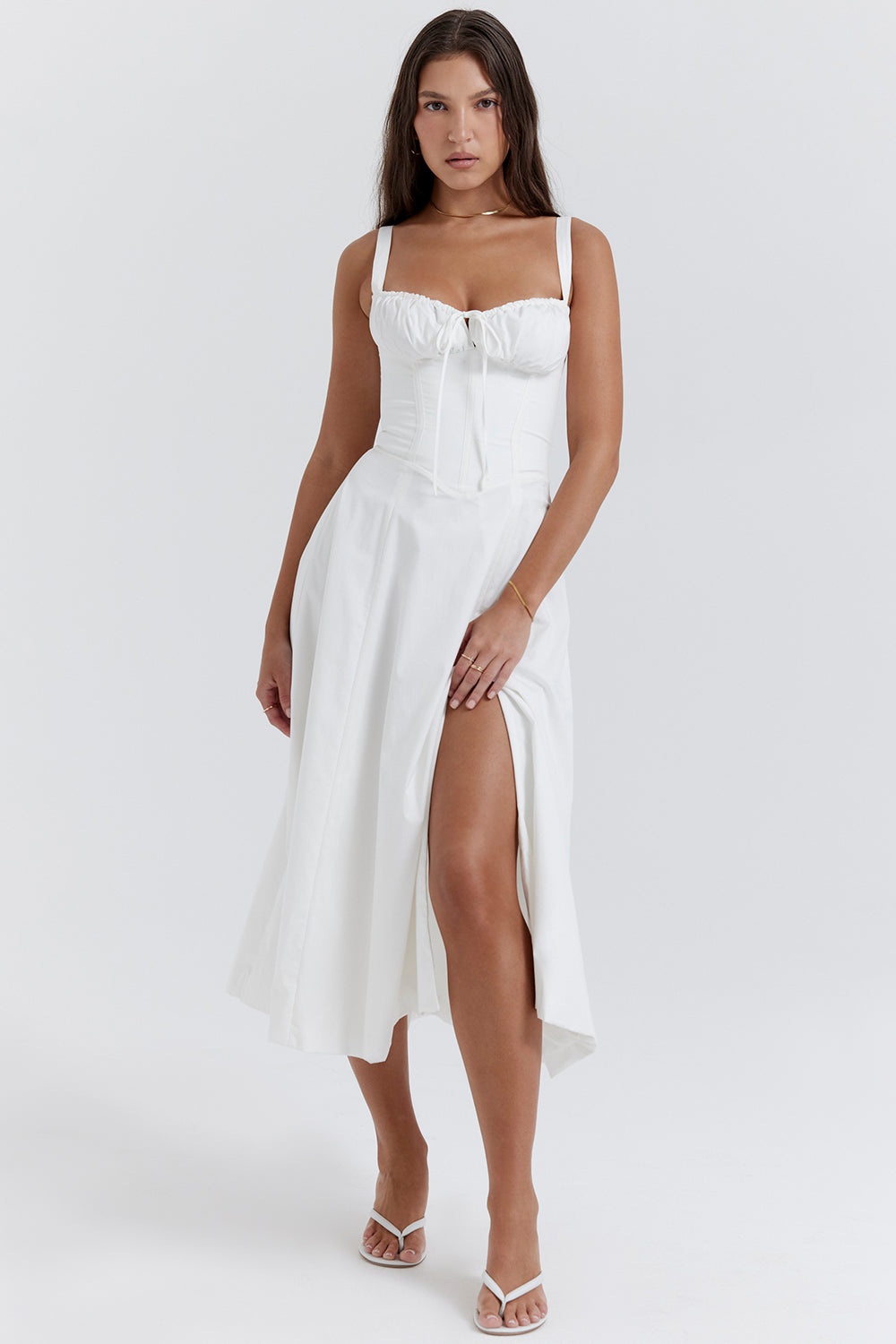 Delphine Midi Dress - White
