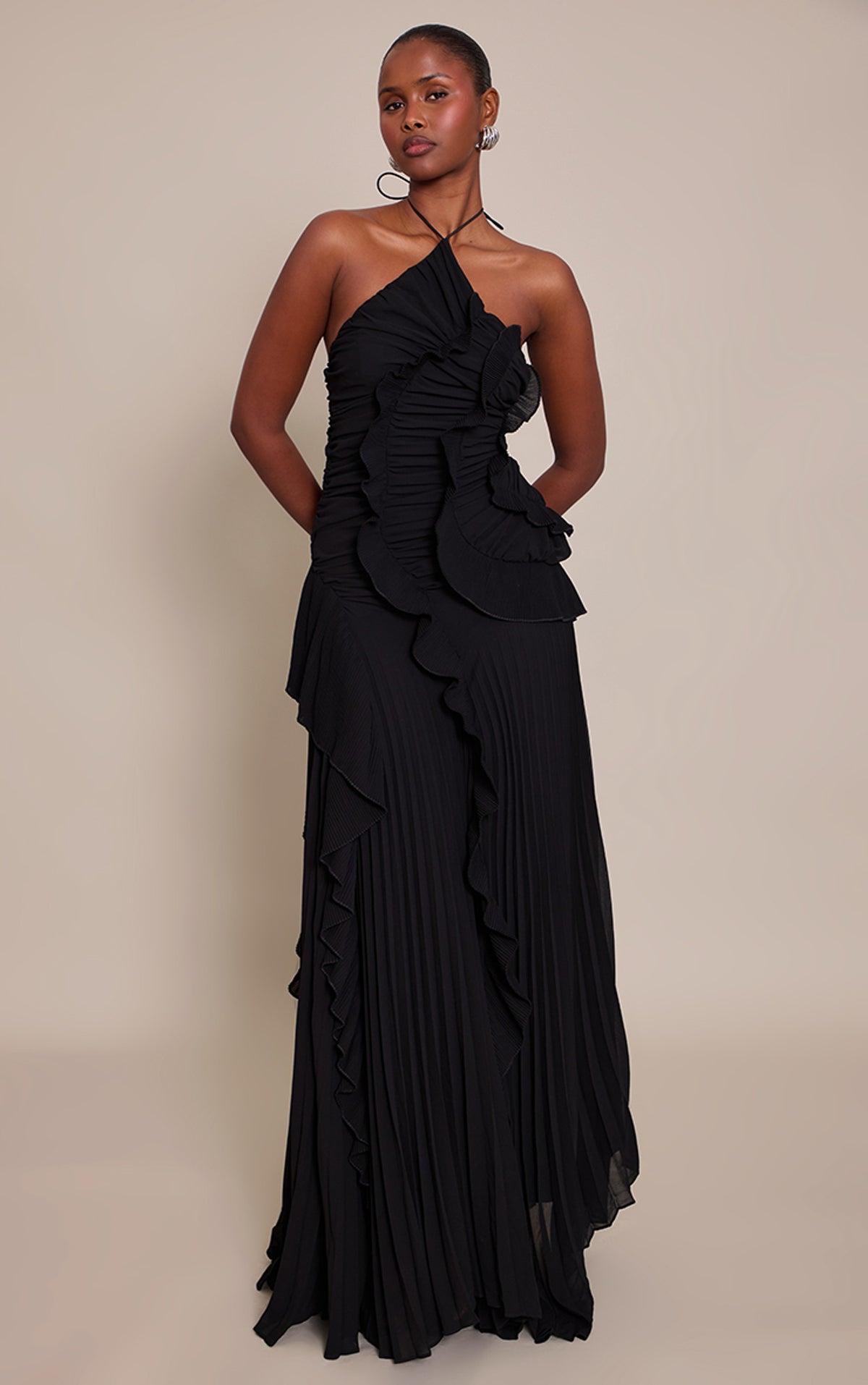 Rosewater Maxi Dress - Black