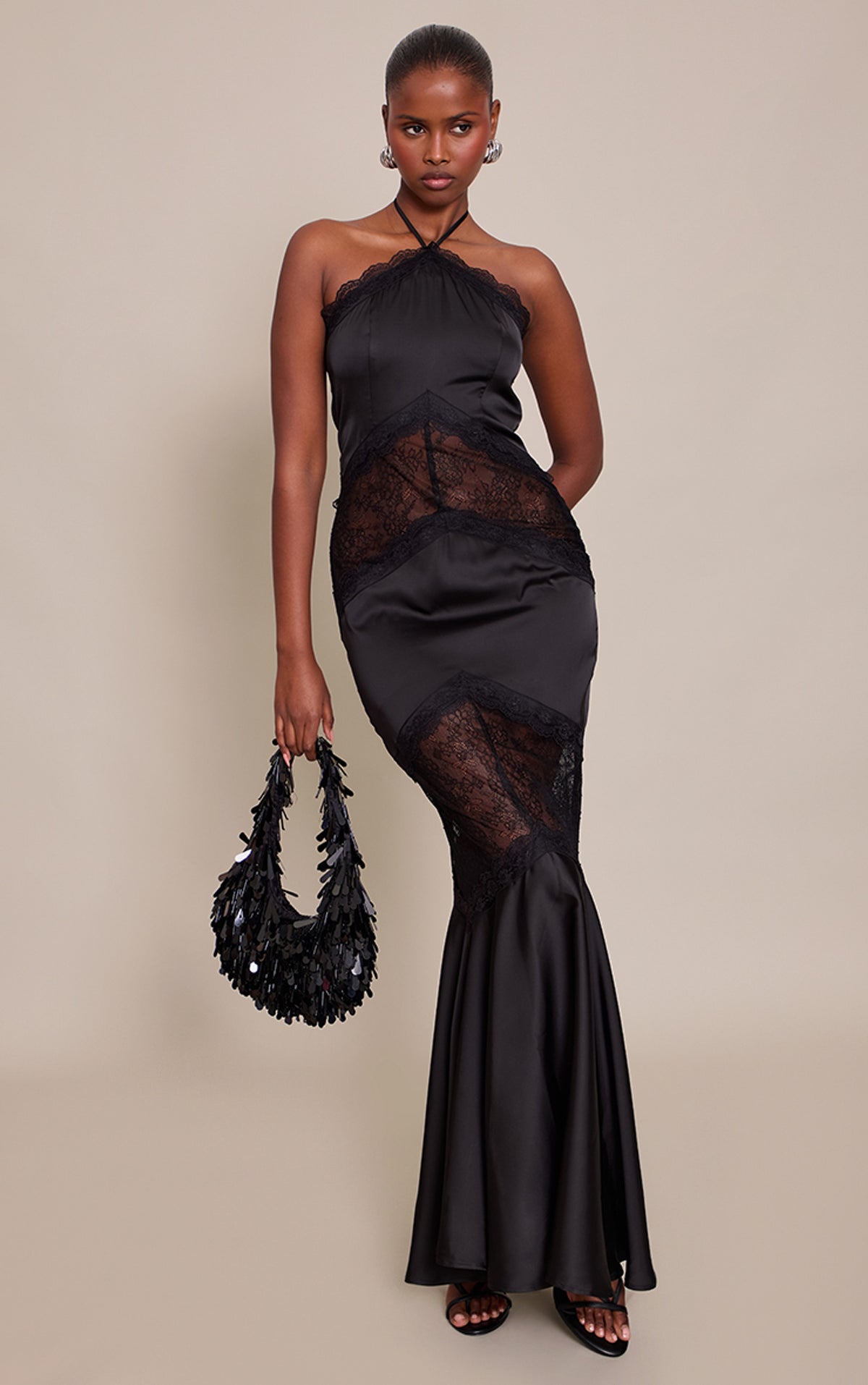 Rosewater Maxi Dress - Black