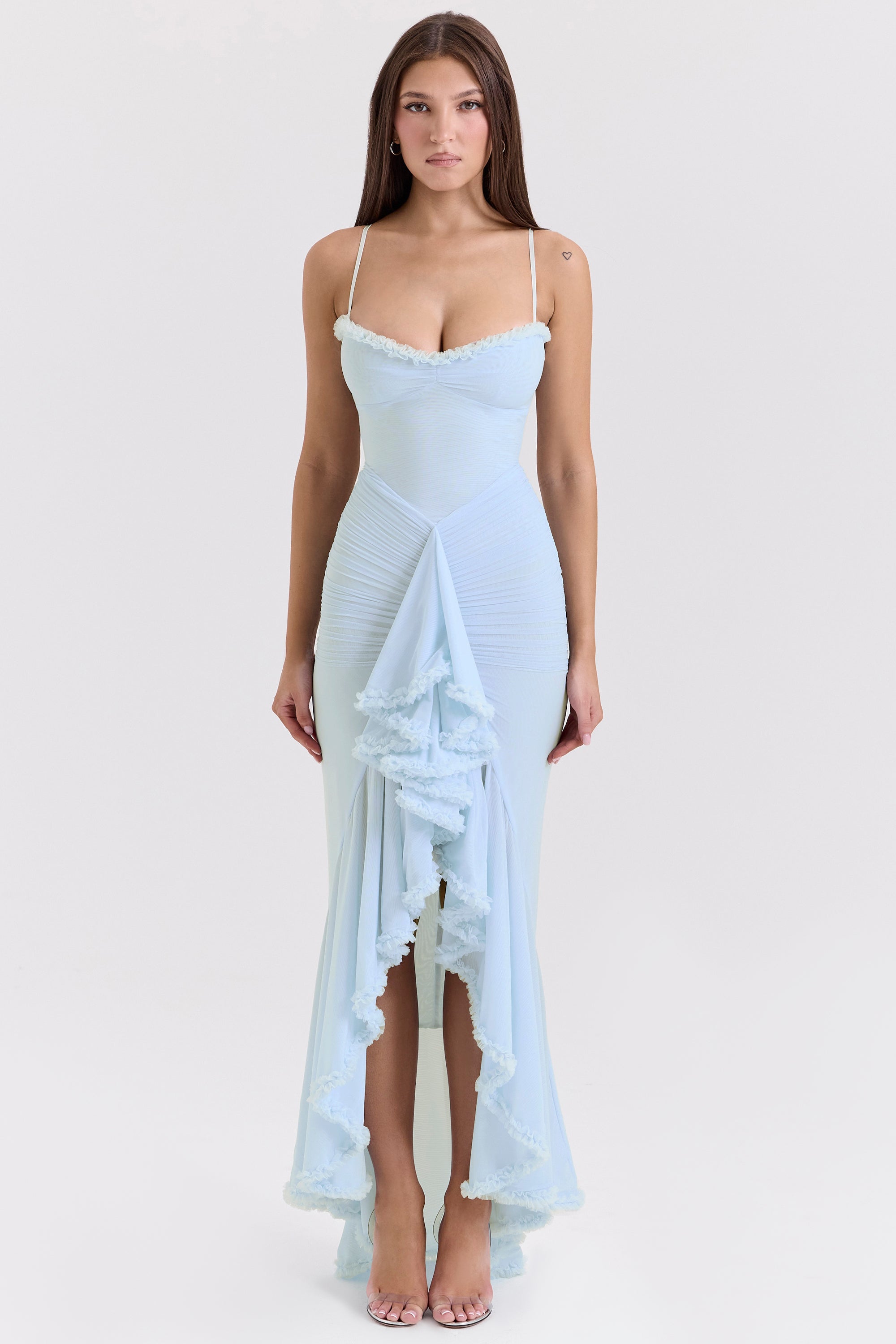 Rosamund Maxi Dress - Ice Blue Mesh