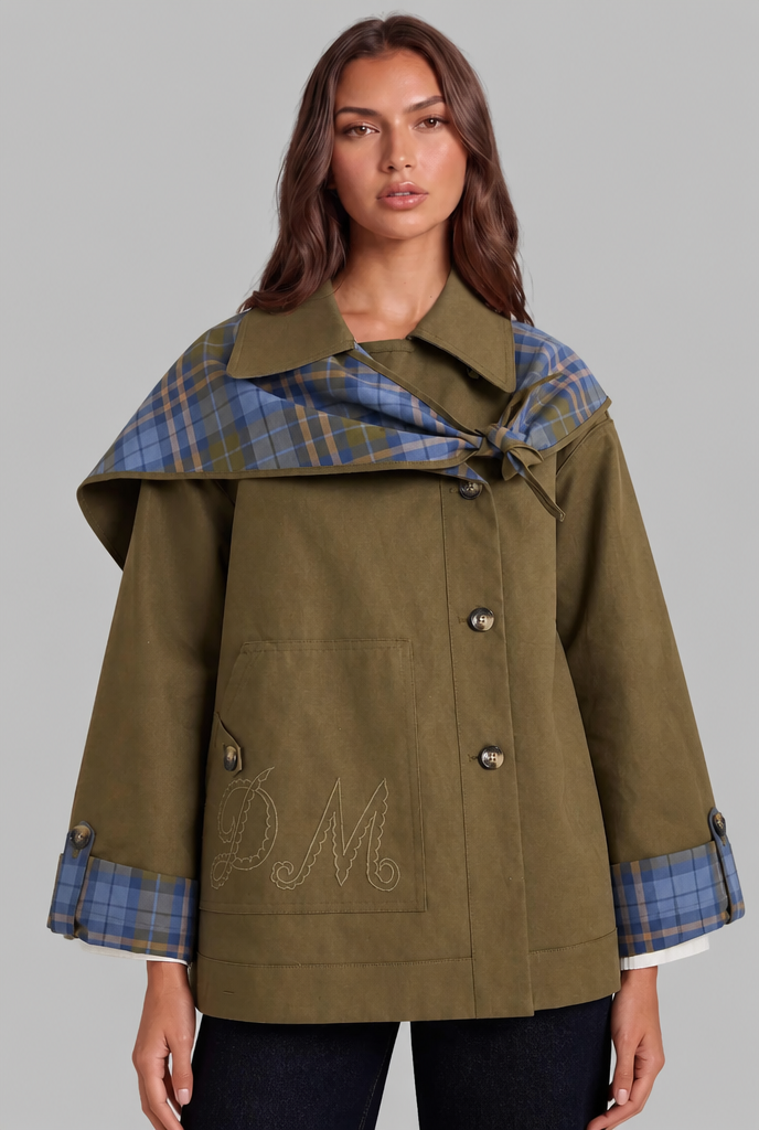 Tartana Trench Coat - Green