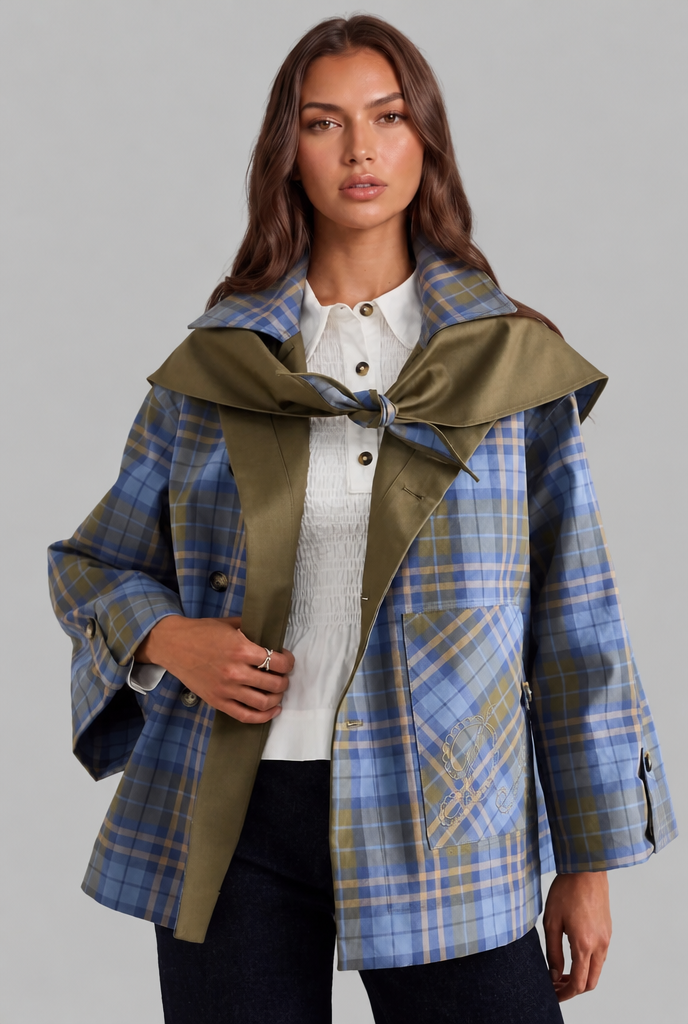 Tartana Trench Coat - Green