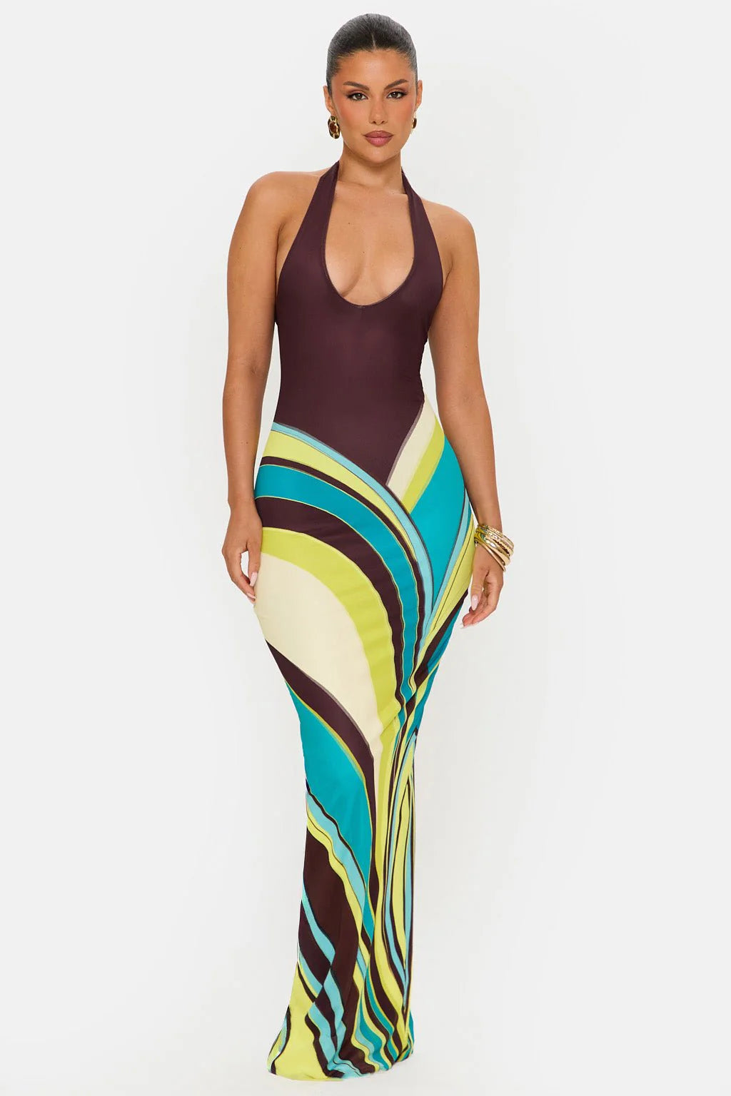 Isabella Maxi Dress - Ocean Bloom