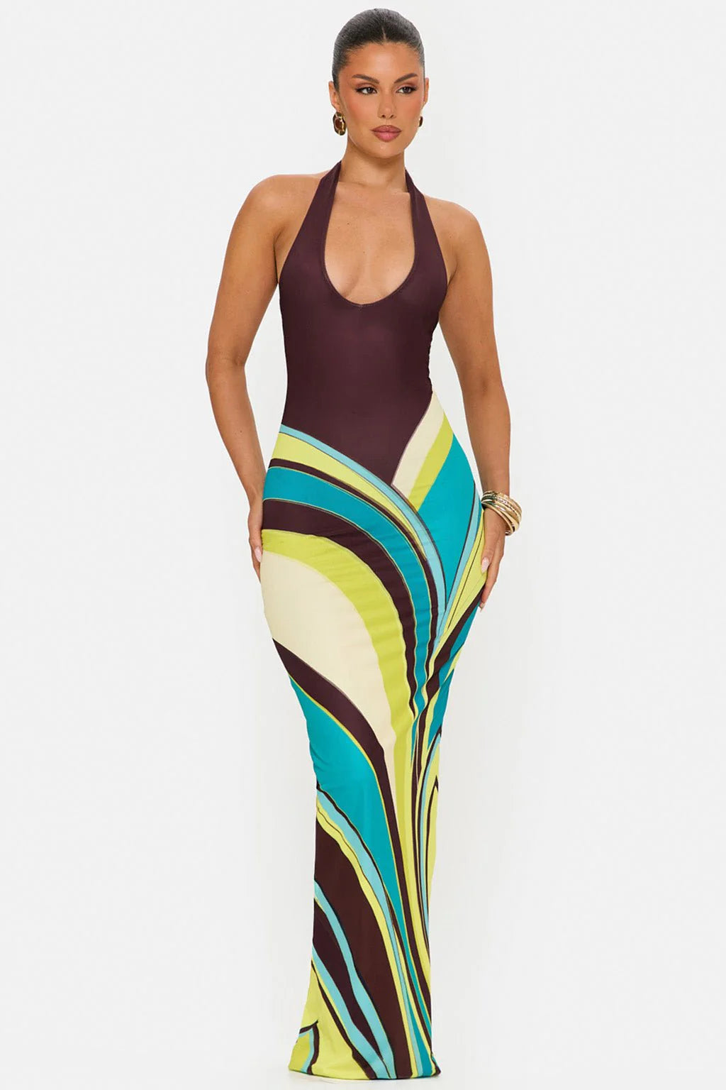 Isabella Maxi Dress - Ocean Bloom