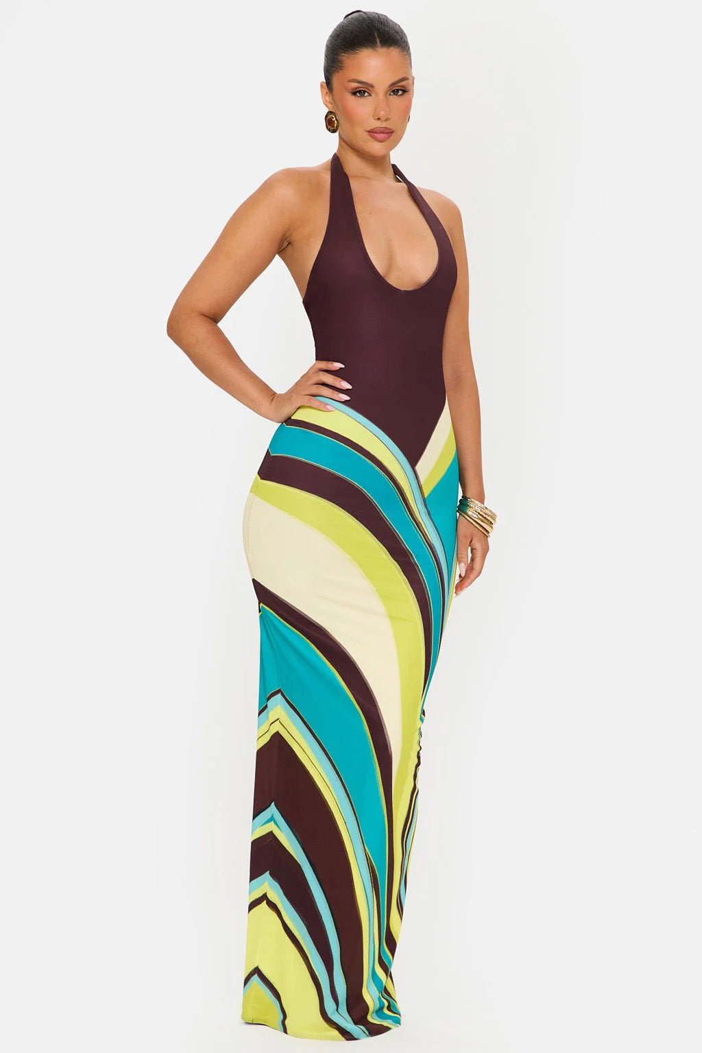 Isabella Maxi Dress - Ocean Bloom