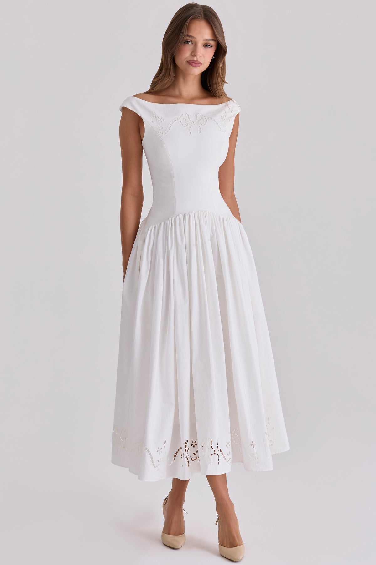 Eyelet Maxi Dress - White